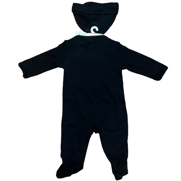 Carters Infant 3 Months Black Skeleton Footed Pajamas + Matching Hat – Halloween - Picture 4 of 8